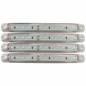 Lampa gabarit cu 12 LED-uri 12/24V set 4buc Cridem - Alb