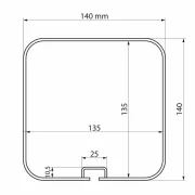 Van-Tube 2000, suport tubular din aluminiu pentru transport profile lungi pe autoutilitare – 222 cm