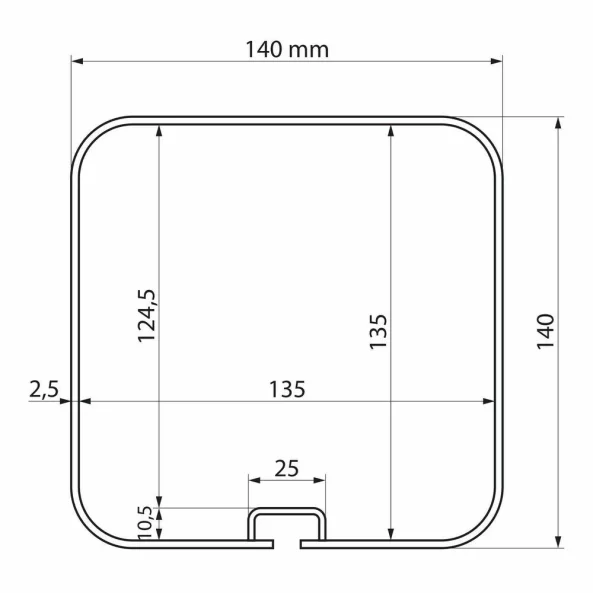 Van-Tube 2000, suport tubular din aluminiu pentru transport profile lungi pe autoutilitare – 222 cm