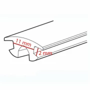 Set 2 cauciucuri superioare pentru bare portbagaj Silenzio, Alumia - L = 140 cm