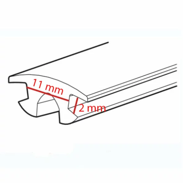 Set 2 cauciucuri superioare pentru bare portbagaj Silenzio, Alumia - L = 140 cm