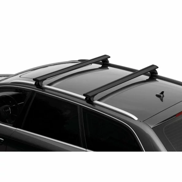Silenzio Black In-Rail, set complet de bare portbagaj din aluminiu - L - Evos IA - Audi, Bmw, Cirelli, Cupra, Fiat, Ford, Hyundai, Jaguar, Kia, Land Rover, Mercedes, MG, Mitsubishi, Nio, Opel, Peugeot, Renault, Skoda, Subaru, Tiger, Volkswagen, Volvo
