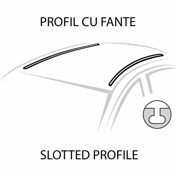 Silenzio, set complet de bare portbagaj din aluminiu - S - Evos ST - C036 - Chrysler Pt Cruiser 5p 2000-2010 - Acoperis cu profil cu fante