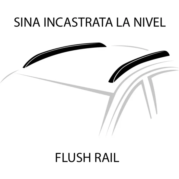 Silenzio CX, set complet de bare portbagaj din aluminiu - 99 cm + 94 cm - Origine RL - C410 - Cupra Terramar 2024-prezent - Sina incastrata la nivel
