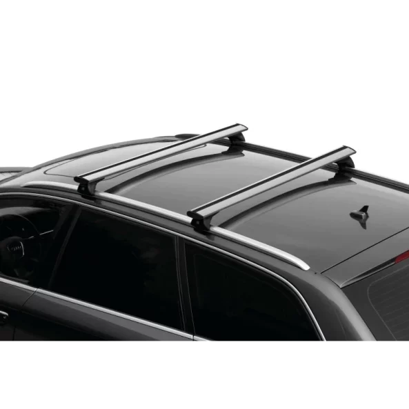 Silenzio In-Rail, set complet de bare portbagaj din aluminiu - M - Evos IA - Alfa Romeo Stelvio 2017-prezent - Sina incastrata la nivel - Montaj pe sina incastrata la nivel - Si cu acoperis panoramic