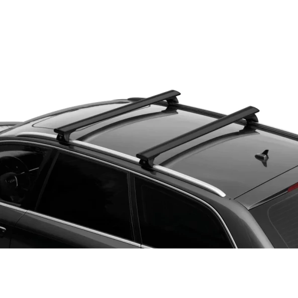 Silenzio Black In-Rail, set complet de bare portbagaj din aluminiu - M - Evos IA - Skoda Superb Wagon 2024-prezent - Sina incastrata la nivel