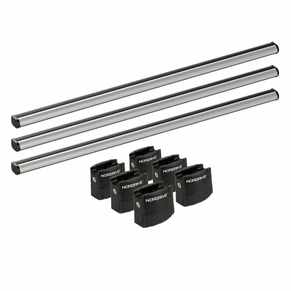 Set complet bare portbagaj Kargo-Plus cu kit fixare si 3 bare aluminiu 180 cm, Toyota Proace Max 01/2024-prezent, Ampatament 4035 XL, Plafon inalt