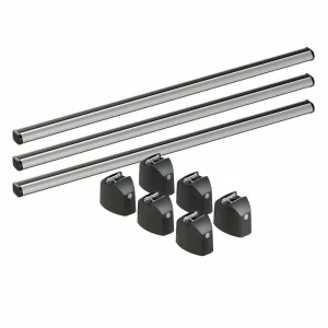 Set complet bare portbagaj Kargo-Plus cu kit fixare si 3 bare aluminiu 150 cm - Volkswagen Caravelle T7 2024-prezent - ampatament L2 - Acoperis H1 - Fara acoperis panoramic