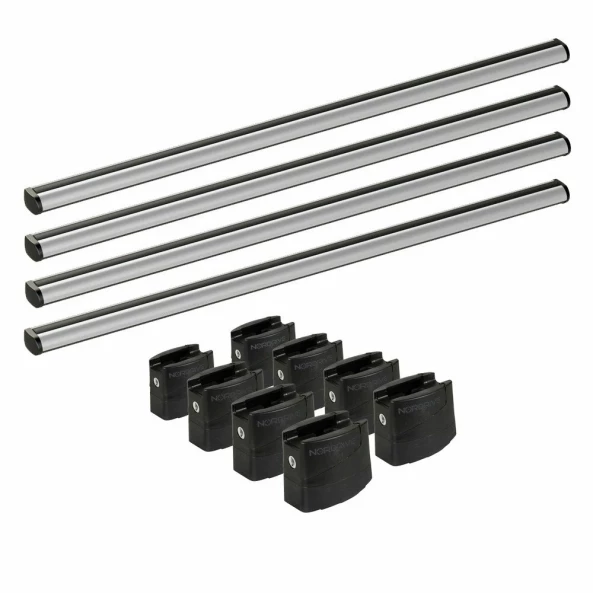 Set complet bare portbagaj Kargo-Plus cu kit fixare si 4 bare aluminiu 150 cm - Renault Master 2019-2024 - Ampatament L1 - Acoperis H1