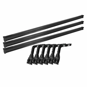 Set complet bare portbagaj Kargo cu kit fixare la jgheab de ploaie, inaltime picioare 16-21 cm si 3 bare otel 150 cm - Mitsubishi Pajero 5p 1991-2000