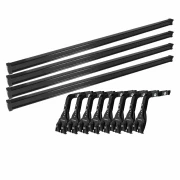 Set complet bare portbagaj Kargo cu kit fixare la jgheab de ploaie, inaltime picioare 16-21 cm si 4 bare otel 150 cm - Jeep Wrangler 1987-2007