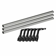 Set complet bare portbagaj Kargo-Plus cu kit fixare la jgheab de ploaie, inaltime picioare 16-21 cm si 3 bare aluminiu 150 cm - Jeep Wrangler 1987-2007