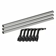Set complet bare portbagaj Kargo-Plus cu kit fixare la jgheab de ploaie, inaltime picioare 16-21 cm si 3 bare aluminiu 180 cm - Ford Transit 1986-2014 - Acoperis H1