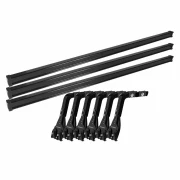 Set complet bare portbagaj Kargo cu kit fixare la jgheab de ploaie, inaltime picioare 22-37 cm si 3 bare otel 180 cm - Volkswagen LT 2000-2006 - Acoperis H1