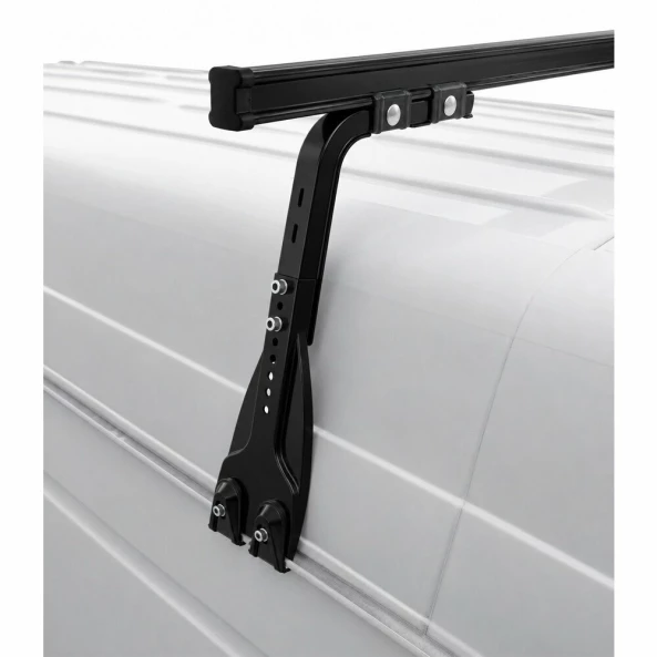 Set complet bare portbagaj Kargo cu kit fixare la jgheab de ploaie, inaltime picioare 22-37 cm si 3 bare otel 180 cm - Volkswagen LT 2000-2006 - Acoperis H1