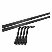 Set complet bare portbagaj Kargo cu kit fixare la jgheab de ploaie, inaltime picioare 43-58 cm si 2 bare otel 180 cm - Volkswagen LT 2000-2006 - Acoperis H3