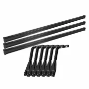 Set complet bare portbagaj Kargo cu kit fixare la jgheab de ploaie, inaltime picioare 43-58 cm si 3 bare otel 180 cm - Volkswagen LT 2000-2006 - Acoperis H3