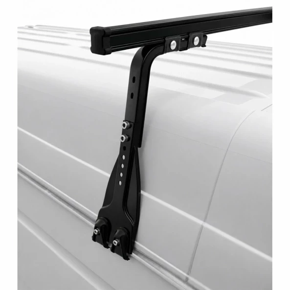 Set complet bare portbagaj Kargo cu kit fixare la jgheab de ploaie, inaltime picioare 43-58 cm si 4 bare otel 180 cm - Volkswagen LT 2000-2006 - Acoperis H3