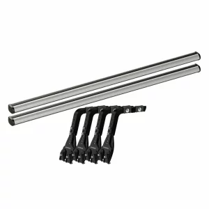 Set complet bare portbagaj Kargo-Plus cu kit fixare la jgheab de ploaie, inaltime picioare 22-37 cm si 2 bare aluminiu 180 cm - Volkswagen LT 2000-2006 - Acoperis H1
