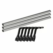 Set complet bare portbagaj Kargo-Plus cu kit fixare la jgheab de ploaie, inaltime picioare 22-37 cm si 3 bare aluminiu 180 cm - Ford Transit 1986-2014 - Acoperis H3