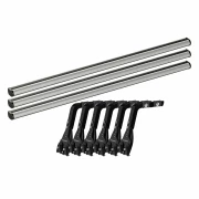 Set complet bare portbagaj Kargo-Plus cu kit fixare la jgheab de ploaie, inaltime picioare 22-37 cm si 3 bare aluminiu 180 cm - Volkswagen LT 2000-2006 - Acoperis H1