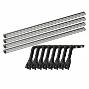 Set complet bare portbagaj Kargo-Plus cu kit fixare la jgheab de ploaie, inaltime picioare 22-37 cm si 4 bare aluminiu 180 cm - Ford Transit 1986-2014 - Acoperis H3
