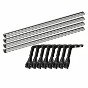 Set complet bare portbagaj Kargo-Plus cu kit fixare la jgheab de ploaie, inaltime picioare 22-37 cm si 4 bare aluminiu 180 cm - Volkswagen LT 2000-2006 - Acoperis H1