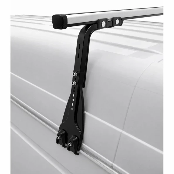 Set complet bare portbagaj Kargo-Plus cu kit fixare la jgheab de ploaie, inaltime picioare 43-58 cm si 2 bare aluminiu 180 cm - Volkswagen LT 2000-2006 - Acoperis H3
