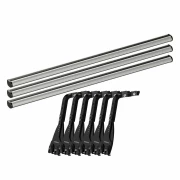 Set complet bare portbagaj Kargo-Plus cu kit fixare la jgheab de ploaie, inaltime picioare 43-58 cm si 3 bare aluminiu 180 cm - Volkswagen LT 2000-2006 - Acoperis H3
