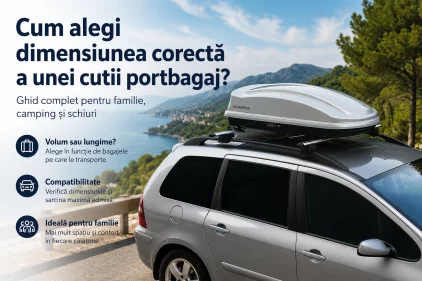 Cum alegi dimensiunea corectă a unei cutii portbagaj? Ghid complet pentru familie, camping și schiuri