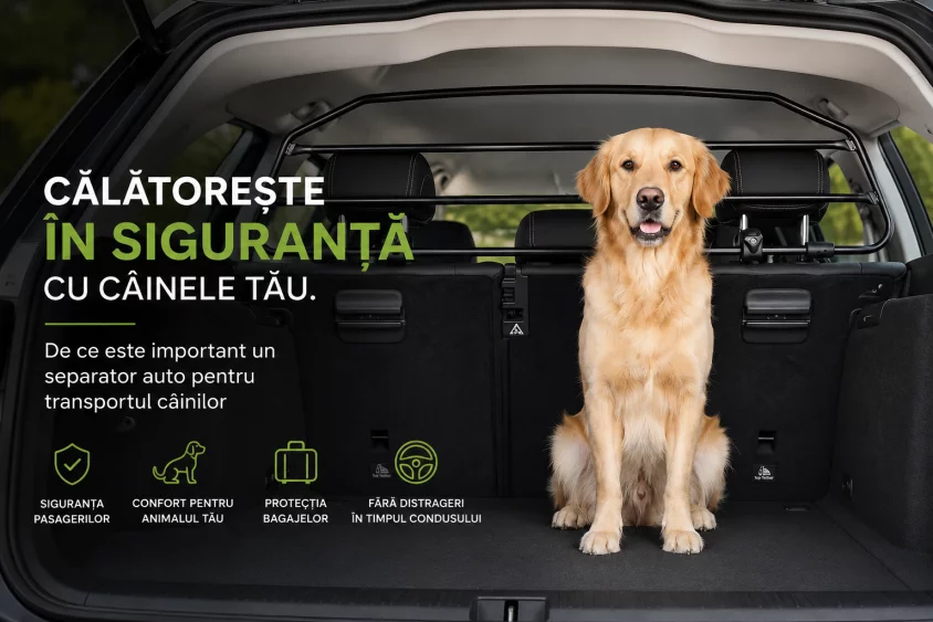 Călătorește în siguranță cu câinele tău: avantajele unui separator auto