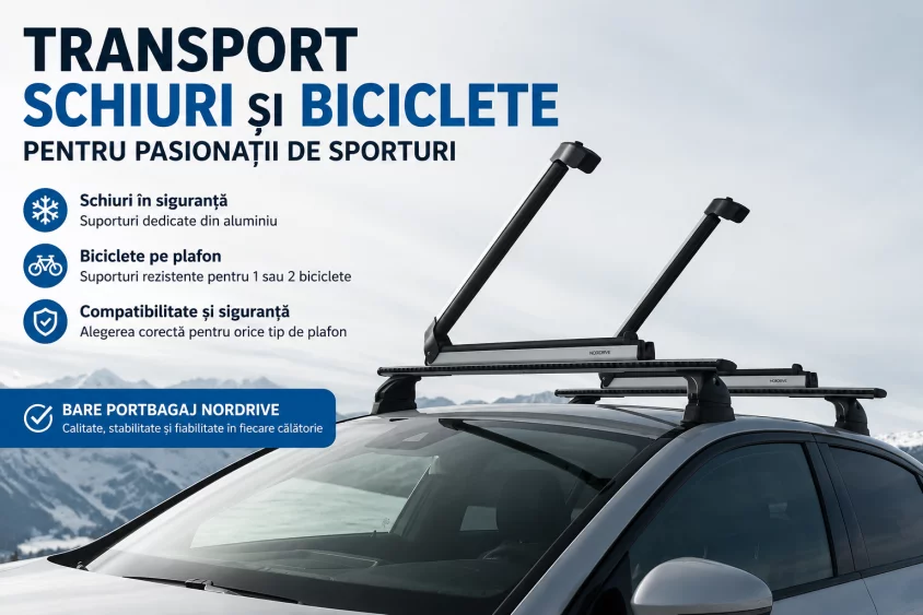 Transport schiuri și biciclete: ghid pentru bare portbagaj Nordrive