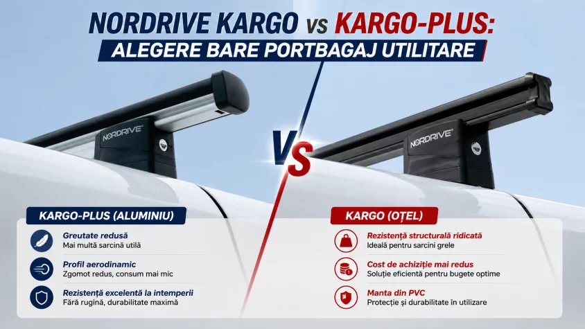 Oțel sau aluminiu? Alegerea barelor portbagaj Nordrive Kargo pentru utilitara ta