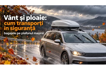 Vânt și ploaie: cum transporți în siguranță bagajele pe plafonul mașinii