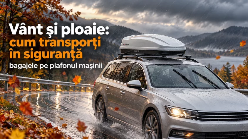 Vânt și ploaie: cum transporți în siguranță bagajele pe plafonul mașinii