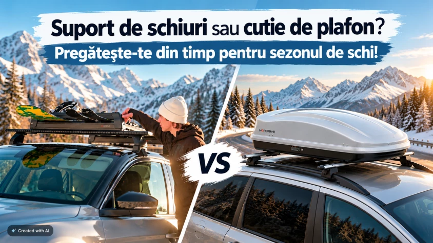 Suport de schiuri sau cutie de plafon? Pregătește-te din timp pentru sezonul de schi!